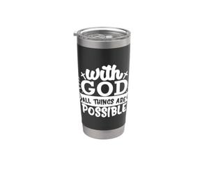 Avec Dieu, tout est possible. Foi chrétienne Gobelet isotherme en acier inoxydable double paroi