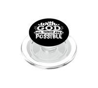 avec Dieu, Tout est Possible. Foi chrétienne PopSockets PopGrip pour MagSafe