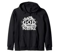 avec Dieu, Tout est Possible. Foi chrétienne Sweat à Capuche