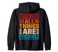 avec Dieu, Tout est Possible Matthieu 19:26 Vintage Sweat à Capuche