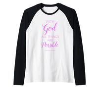 avec Dieu, Tout est Possible Matthieu, Verset de la Bible, Foi Manche Raglan