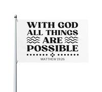 Avec Dieu, toutes choses sont possibles drapeau 3x5