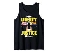 avec Drapeau américain Liberty and Justice for All Pride Month Débardeur