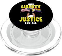 avec Drapeau américain Liberty and Justice for All Pride Month PopSockets PopGrip pour MagSafe