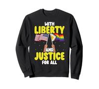 avec Drapeau américain Liberty and Justice for All Pride Month Sweatshirt