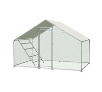 avec échelle : poulailler 3 x 2 m Comprenant Un verrou de sécurité, Une bâche imperméable et résistante aux UV et des Tubes renforcés de 1 mm. Idéal pour Les Poules, Les Pigeons et Les Canards.