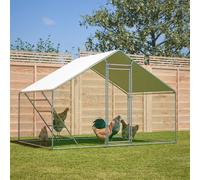 avec échelle : poulailler 3 x 2 m Comprenant Un verrou de sécurité, Une bâche imperméable et résistante aux UV et des Tubes renforcés de 1 mm. Idéal pour Les Poules, Les Pigeons et Les Canards