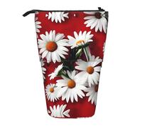 avec Fermeture à glissière Trousse de Crayon Fleur Rouge et Marguerite Blanche Sac à Crayons Durable Trousse pour Collège Adolescent Adulte