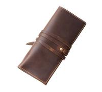 Avec Fermeture Trousse À Stylos Housse De Protection Pour Stylo, Imitation Cuir De Vache, Rideau Pour Stylo, Multifonction, Papeterie, Sac De Rangement Pour Outils De Maquillage, Couleur Café