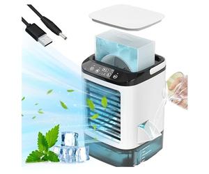 Avec Glacière Climatiseur Mobile Sans évacuation, Climatiseur Mobile 3 Vitesses Et LED 7 Couleurs Climatiseur Sans Unite Exterieur Rafraichisseur D'air