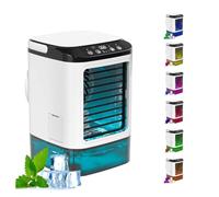 Avec Glacière Climatiseur Portable avec Réservoir 0.9L, 3 Vitesses, 7 Lumières LED Climatisation Mobile Sans Tuyau pour Chambre Bureau Camping-car