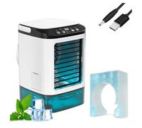 Avec Glacière Climatiseur Silencieux avec Réservoir 0.9L, 3 Vitesses, 7 Lumières LED Climatiseur Mobile Avec Reservoir pour Chambre Bureau Camping-car