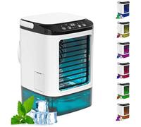 avec Glacière Rafraichisseur d'air Silencieux Climatiseur Mobile 3 Vitesses Et LED 7 Couleurs Clim sans Tuyau D évacuation Climat