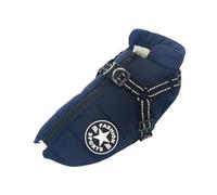 avec Harnais Réfléchissant Fermeture Éclair Chaud Imperméable À l'eau Neige Résistant Au Froid Manteau De Chien pour Labrador Chihuahuas Bouledogues Shiba Inus,Bleu Marine,M.