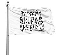 Avec Œillets Bannière Double Couture Drapeaux Mes Compétences Relationnelles Sont Rouillées 90X150Cm Drapeaux De Pirate Pour Intérieur Événements Bar