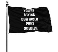 Avec Œillets Bannière Extérieure Résistants Aux Intempéries Bruant Tu Es Un Soldat Poney À Tête De Chien Menteur 90X150Cm Drapeaux De Pirate Pour Anniversaire Manif Événements