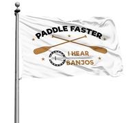 Avec Œillets Bannière Extérieure Résistants Aux Intempéries Drapeau De Jardin Ramez Plus Vite, J'Entends Des Banjos 90X150Cm Drapeaux Pour Extérieur Manif Balcon