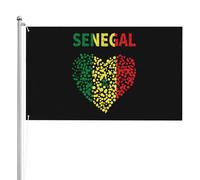 Avec Œillets Drapeau De Jardin Bienvenue Drapeau Du Sénégal Cœur Sénégalais Décoratifs Pour Extérieur Maison Bar 90X150Cm