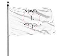 Avec Œillets Drapeau De Jardin Décoratifs Bannière Équation Mathématique Du Cœur Et De L'Amour 90X150Cm Bruant Pour Fête Intérieur Balcon