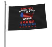 Avec Œillets Drapeau De Vacances 4 Juillet. En Perdant Une Bataille, On Trouve Une Nouvelle Façon De Gagner La Guerre. Drapeaux Personnalisé Bannière Extérieure Pour Maison Fête 90X150Cm