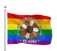 Avec Œillets Drapeau De Vacances Dans Un Monde Où L'On Peut Être Tout Ce Que L'On Veut, Soyez Gentil. Drapeaux Double Couture Bunting Pour Intérieur Manif Jardin 90X150Cm