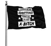 Avec Œillets Drapeaux Personnalisée Bannière Extérieure Je Regarde Mes Symptômes, Il S'Avère Que Je Ne Suis Qu'Une Garce 90X150Cm Bruant Pour Manif Fête Intérieur