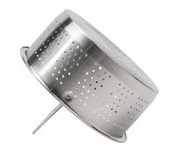 Avec insert vapeur en acier pour autocuiseur plus mijoteuse - Panier en maille 304 avec poignée en silicone inoxydable pour lave-vaisselle - Pots sécurisés de plusieurs litres (argent) (16,5 cm)