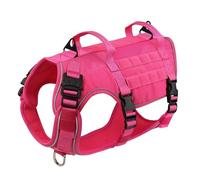 avec La Poignée De Boucle Métalle De Boucle Militaire Réfléchissante Tactique Respirante D'entraînement De Chiens De Randonnée pour Les Chiens Moyens Moyens pour Les Chiens Moyens,Rose,M