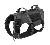 avec La Poignée De Boucle Métalle De Boucle Militaire Réfléchissante Tactique Respirante D'entraînement De Chiens De Randonnée pour Les Chiens Moyens Moyens pour Les Chiens Moyens,Noir,L