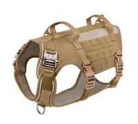 avec La Poignée De Boucle Métalle De Boucle Militaire Réfléchissante Tactique Respirante D'entraînement De Chiens De Randonnée pour Les Chiens Moyens Moyens pour Les Chiens Moyens,Kaki,L