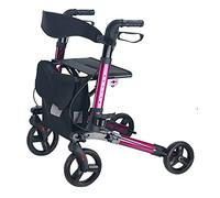 Avec l'aide à la marche Seat Rollator, Déambulateur for personnes âgées en alliage d'aluminium, 4 roues avec siège, violet