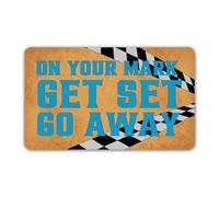 avec Le Thème Back on Your Mark Get Set Go Away Dogs Paillasson Durable Tapis De Porte Imperméable Paillasson Exterieur pour Douche Accessoires Maison Entrée 40 X 60Cm