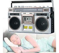avec Lecteur de Cassettes Cd Com, Lecteur de Cassettes Radio, Lecteur de Cd Boombox Portable avec Bluetooth, Télécommande, Radio Fm, Lecture Usb Mp3. Entrée Aux 3.5 Mm, Prise Casque, Noir, JYLSSKUK