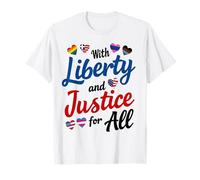 Avec Liberty And Justice For All Garden Png, Droits LGBTQ T-Shirt