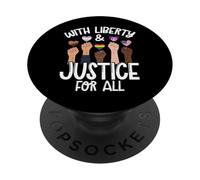 avec Liberty and Justice for All Pride Month Trans Rights PopSockets PopGrip Adhésif