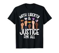 avec Liberty and Justice for All Pride Month Trans Rights T-Shirt