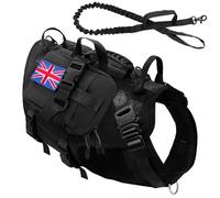 avec Metal Buckle No Pull Military Tactical Dog Harness Service Dog Training Training Randonnée Randonnée Faire De Chasse Et Laisse Ensemble pour Les Chiens Moyens À Grands,F,M