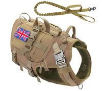 avec Metal Buckle No Pull Military Tactical Dog Harness Service Dog Training Training Randonnée Randonnée Faire De Chasse Et Laisse Ensemble pour Les Chiens Moyens À Grands,C,M