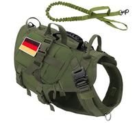 avec Metal Buckle No Pull Military Tactical Dog Harness Service Dog Training Training Randonnée Randonnée Faire De Chasse Et Laisse Ensemble pour Les Chiens Moyens À Grands,G,M