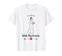 avec Mon marié Couple Assorti Mariage Lune de Miel mariée T-Shirt