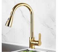 avec orageur Or, robinets d'évier en Laiton, 2 Types Modes Sortie, Un Pivot Chaude à Eau Froide Traction vers Le Bas du Robinet de Cuisine, b