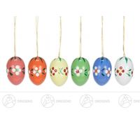 Avec Pampilles Oeufs de Paques Fleurs (6) H=Environ 2,5 CM Neuf Strauchbehang