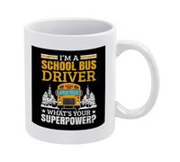 avec poignée Coffee Mugs Je suis chauffeur d'école, quel est ton super pouvoir ? Tasse À Café en porcelaine Drôle tasses en porcelaine pour Fête des Pères Maman 330ml