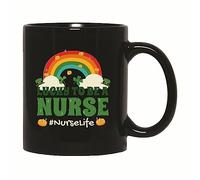 avec poignée Tasses à café Infirmière chanceuse d'être infirmière Motif Rainbow pour la Saint-Patrick Tasse À Café en porcelaine Drôle Tasses à thé pour Anniversaire décorer 330ml