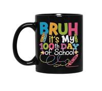 avec poignée Tasses de Petit déjeuner Mec, c'est mon 100e jour d'école, les gars. 100 jours d'école Tasse À Café en porcelaine Drôle Tasses à thé pour Anniversaire décorer 330ml