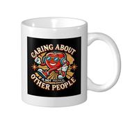 avec poignée Tasses de Petit déjeuner Se soucier des autres n'est pas politique Tasse en Céramique café Humour Tasses à thé pour Homme décorer 330ml