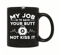 avec poignée tasses en porcelaine Infirmière mignonne, mon travail est de sauver tes fesses, pas de les embrasser Tasse Céramique Humour Tasses à thé pour Amies Fête des Pères 330ml