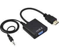 Avec Port Audio 3,5Mm Adaptateur Vga Femelle Vers Hdmi Mâle Câble Audio Vidéo,Compatible Avec Ordinateur, Bureau, Ordinateur Portable, Pc, Moniteur, Projecteur, Hdtv, Av,Xbox.(Vga F/M)[Z1711]