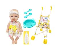 avec Poussette - 10 Pouces Rose/Jaune/Bleu/Violet PP, Ensemble de Jouets interactifs, Jeu de Simulation | idéal pour Les garçons 3+, responsabilité