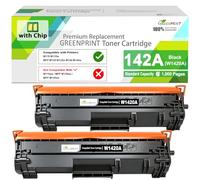 Avec Puce 142A W1420A Cartouches d'Encre Compatibles Capacité Standard 1000 Pages 2 Noirs pour W1420X M110 M110w MFP M139 M139w M140 M140w, Ne Fonctionne pas avec les Modèles Se Terminant par "e"